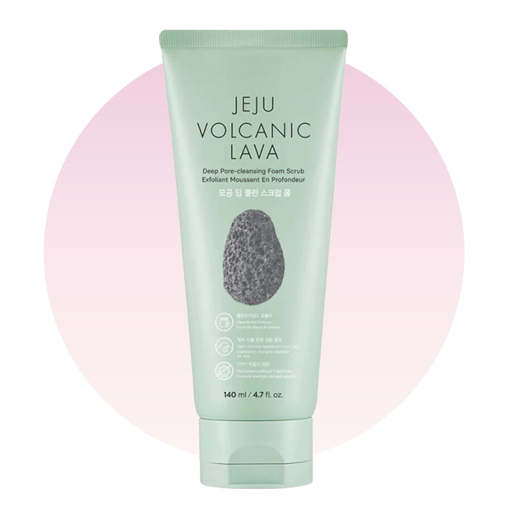 TheFaceShop Jeju Volcanic Lava Deep Pore Cleansing Scrub Foam, 140ml