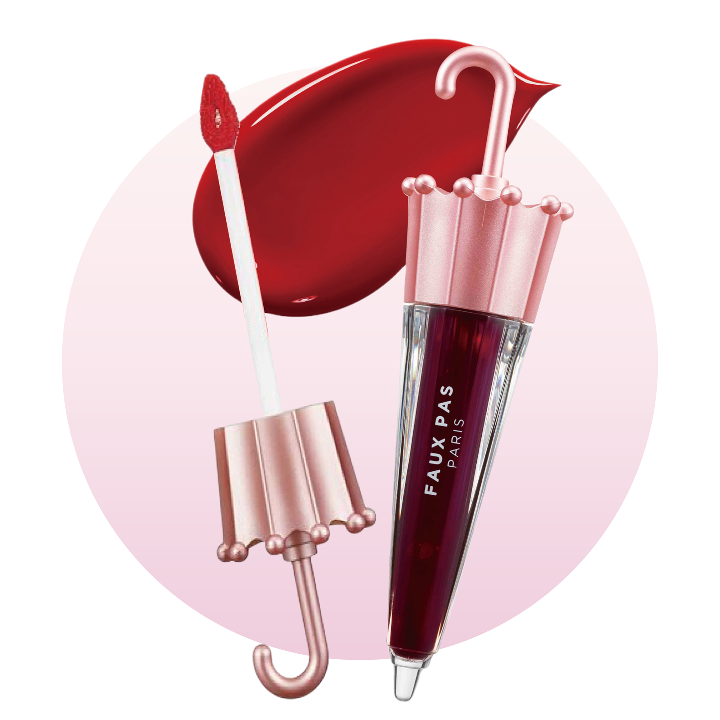 FAUX PAS PARIS Water-Lip Umbrella Tint #WARNING RED